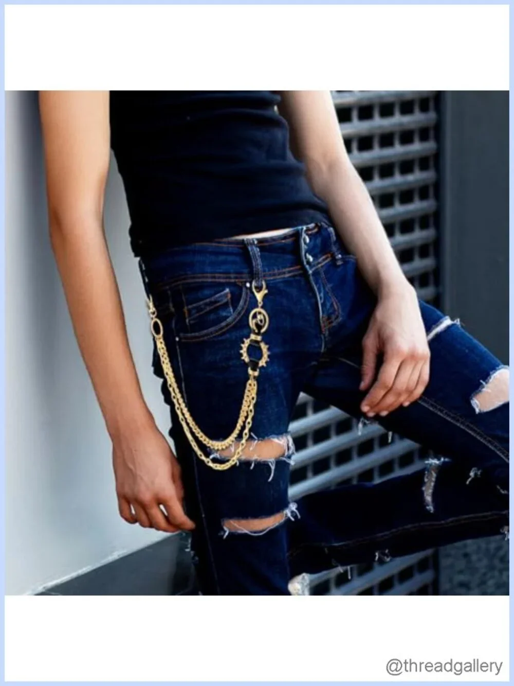 Gold Wallet Chain Men Women Double Layer Punk Jean Pants Pocket Chain Belt Loop